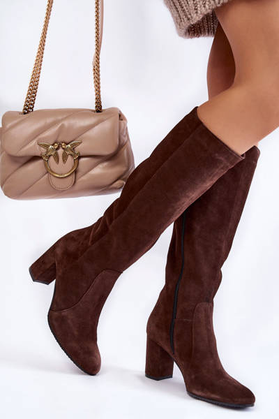 Жіночі ботфорти Laura Messi Leather 1415 Brown