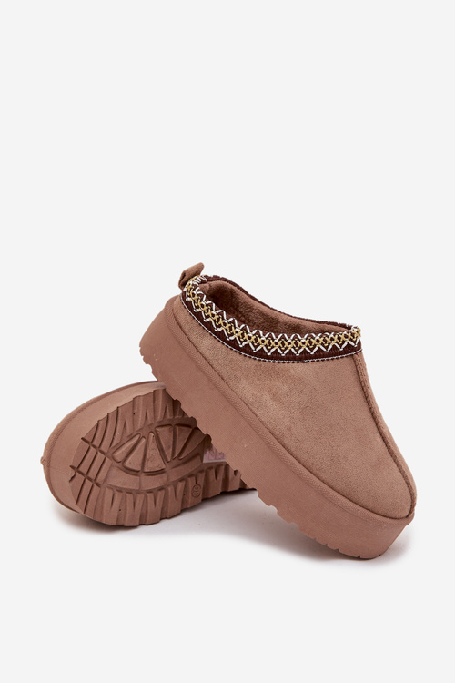 Дитячі молодіжні зимові черевики з вишивкою на платформі Khaki Jolisse