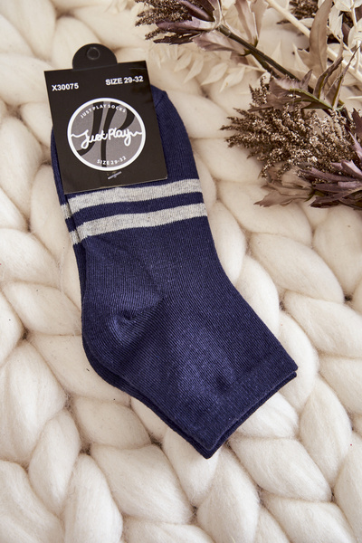 Молодіжні бавовняні шкарпетки темно-синього кольору