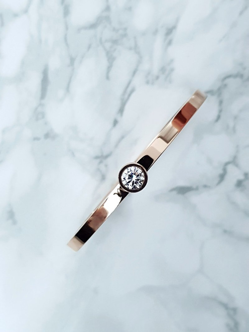 Жіночий сталевий браслет з цирконієм, рожеве золото Gemma