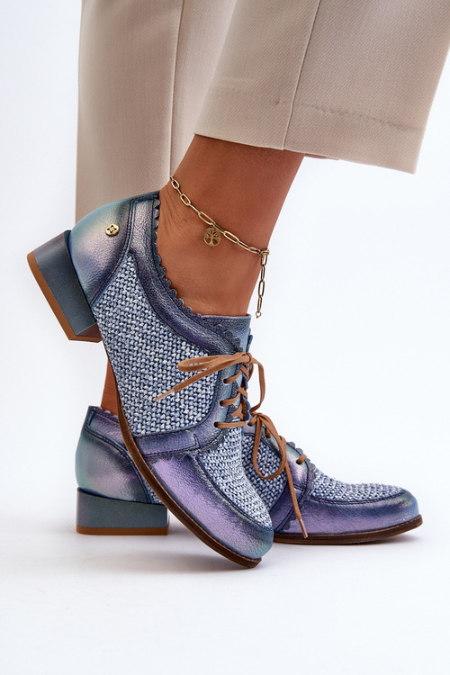 Жіночі черевики Maciejka 06452-06 Сині з натуральної шкіри