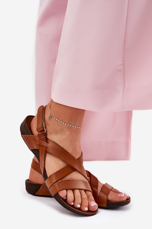 Плоскі Шкіряні Сандалі Для Жінок Zazoo 40032 Коричневі