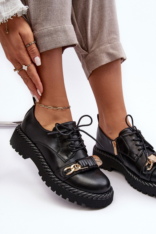 Жіночі шкіряні лофери D&A MR870-80 Чорні