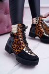 Жіночі черевики Trappers на плоскій підошві з леопардовим принтом Move On
