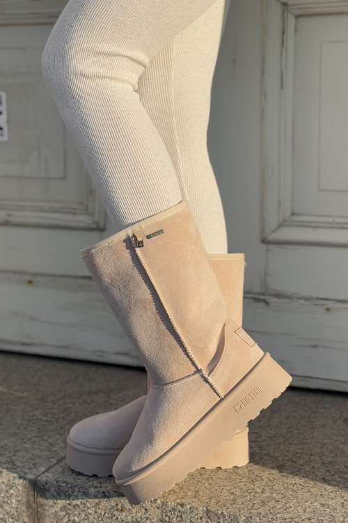 Високі зимові черевики на платформі Big Star OO274894 Світло-бежевий