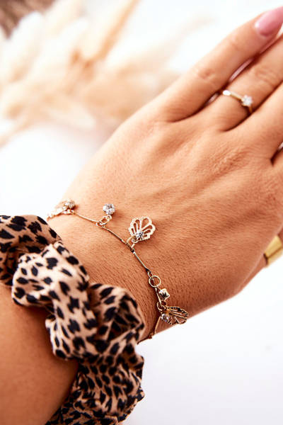 Браслет Кулони лист цирконій золото Berolti