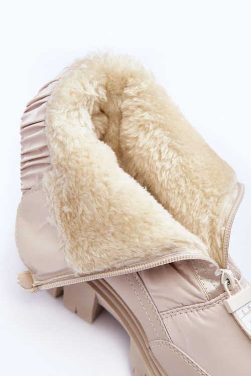 Жіночі високі зимові черевики утеплені бежеві Freoc