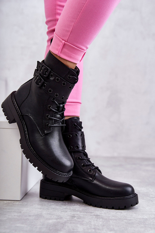 Жіночі теплі шкіряні черевики Black Silvor