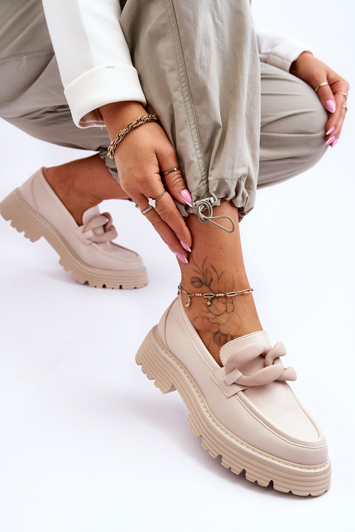 Шкіряні мокасини Туфлі Big Star LL274581 Бежеві