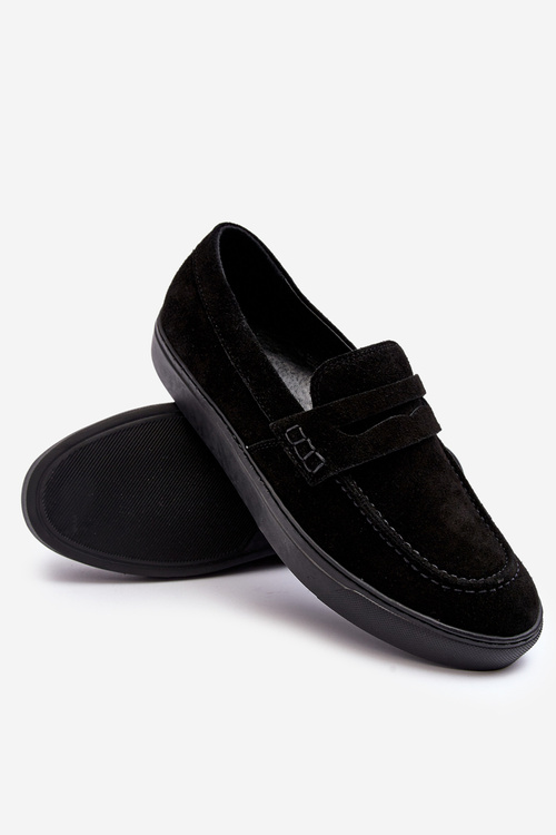 Чоловічі замшеві лофери Zazoo 1574 Чорні