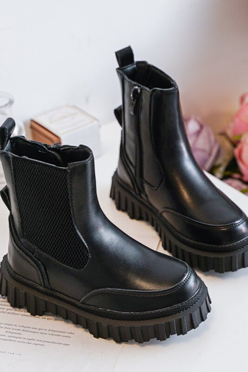 Чорні дитячі чобітки Jolynn на блискавці