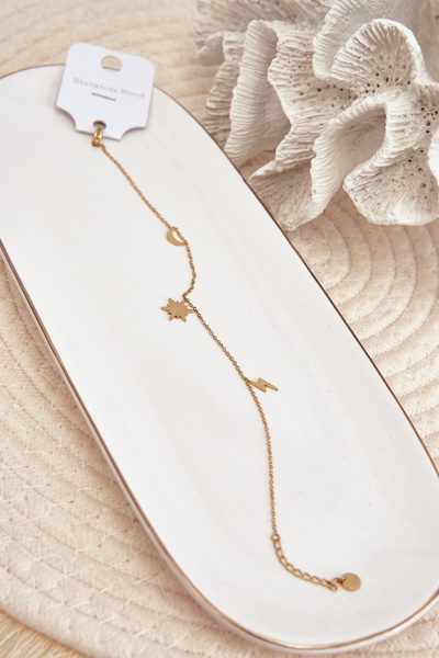 Браслет на щиколотку із золотими підвісками