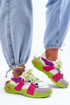 Жіночі модні спортивні туфлі зелено-рожеві Chillout!