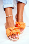 Жіночі гірки з бантом Неонові помаранчеві Щастя