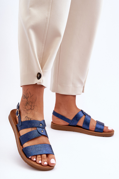 Жіночі блискучі босоніжки Blue Catalia