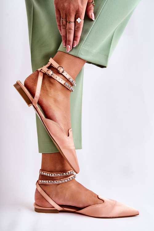 Жіночі босоніжки з носком шпіц рожеві Amisha