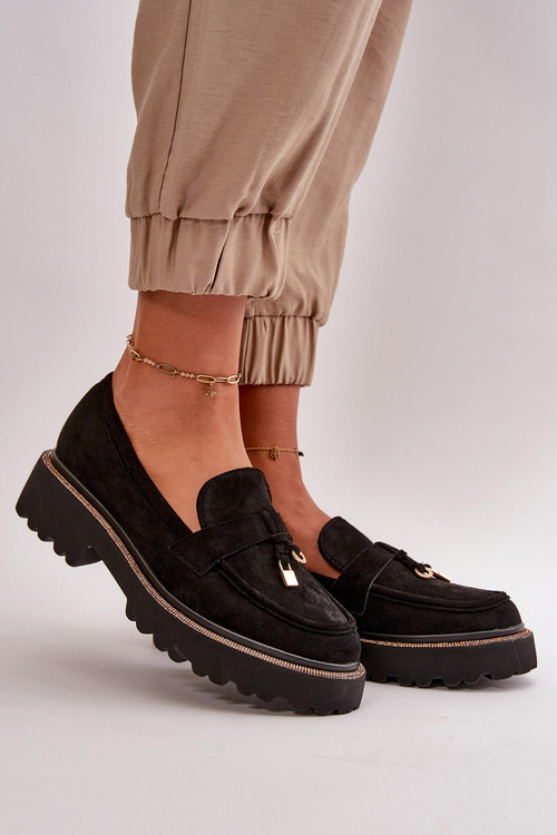 Жіночі еко-замшеві мокасини з декором Black Verindalle