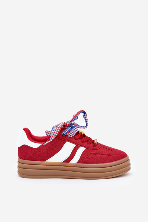 Жіночі кросівки з бантиками червоні Jariana