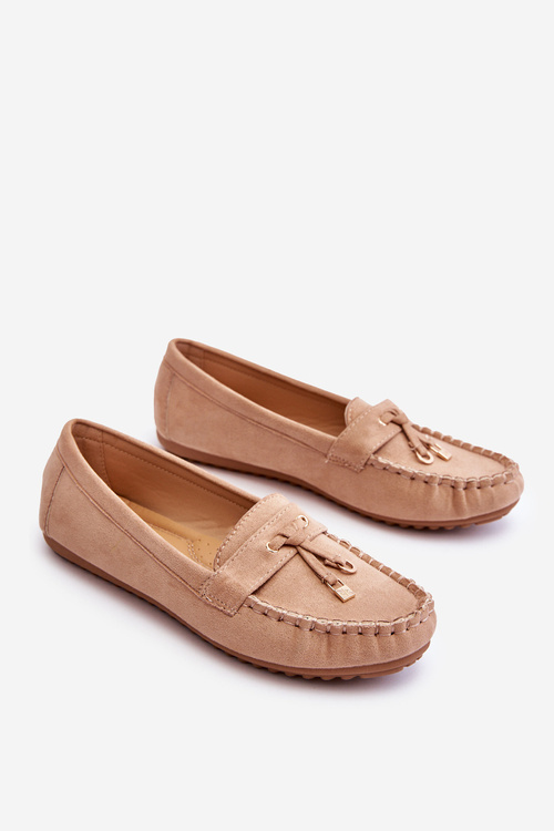 Класичні замшеві лофери темно-бежеві Good Time