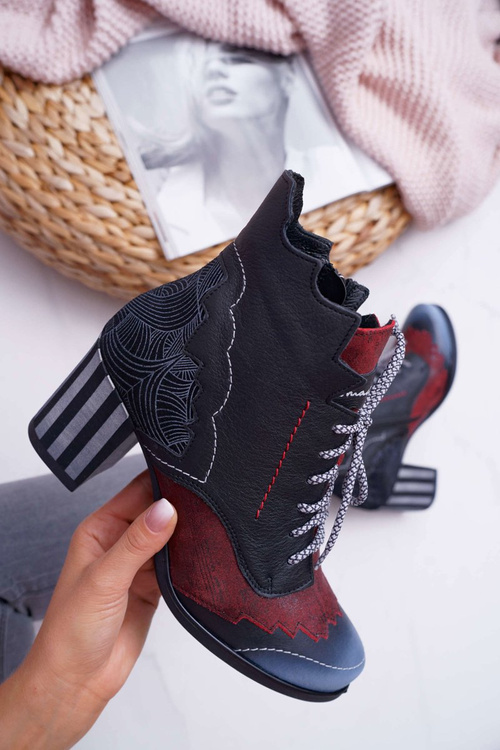 Жіночі шкіряні черевики Чоботи Maciejka Чорні 03190-01