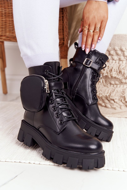 Чоботи жіночі на платформі з портмоне Чорна субота