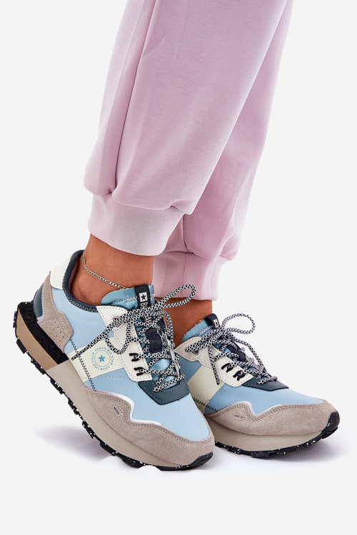 Жіночі Замшеві Кросівки Big Star RR274245 HI-POLY SYSTEM Сірі-Сині