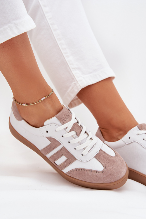 Жіночі Шкіряні Кросівки Vinceza 79557 Біло-Бежеві