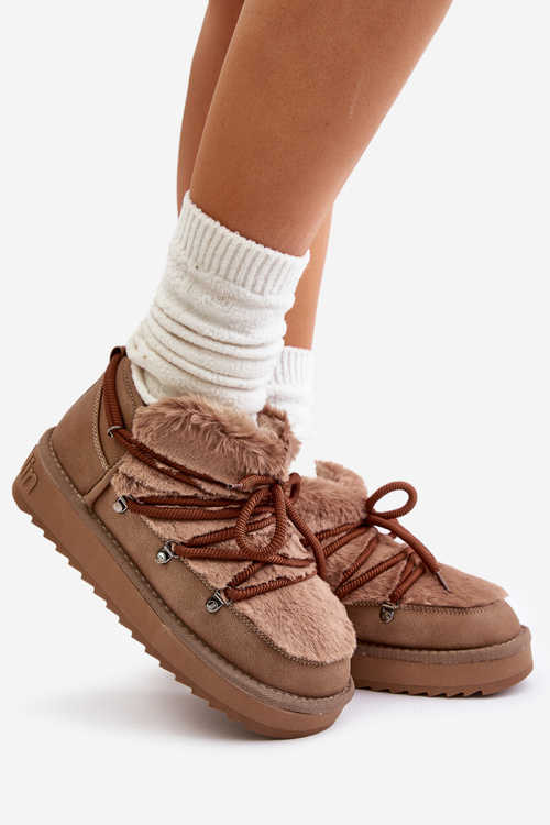 Низькі зимові черевики на платформі з хутром D.Franklin Brown DFSH370011