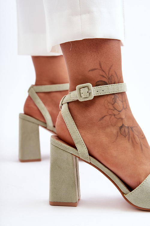 Замшеві босоніжки на підборах Green Harriet