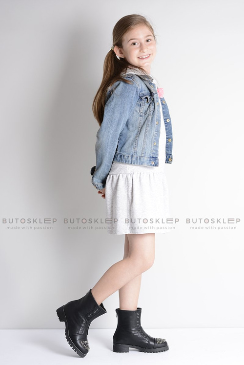 Чорні дитячі чоботи з цирконієм LittleCarrie