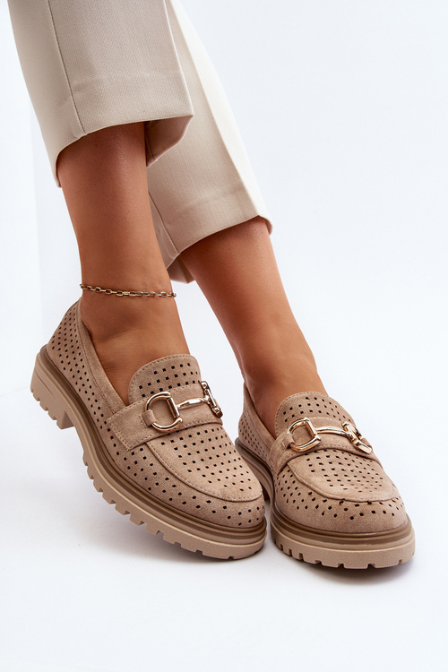 Жіночі бежеві мокасини Talesse з вирізами