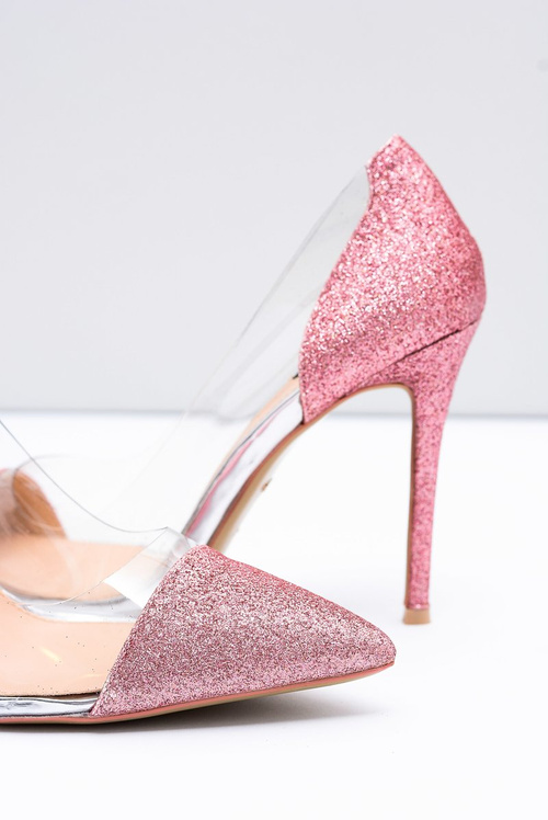 Жіночі туфлі на шпильці з прозорої парчі Vices