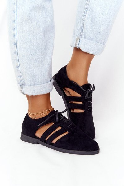 Жіночі броги з вирізами чорні Lu Boo