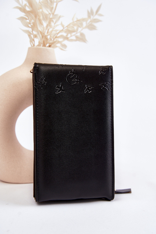 Модна сумочка гаманець 2в1 з тисненням Black Savano