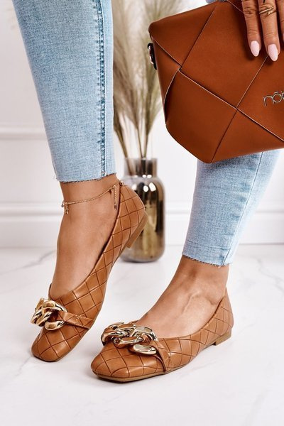 Елегантна стьобана балерина з ланцюжком Camel Coco