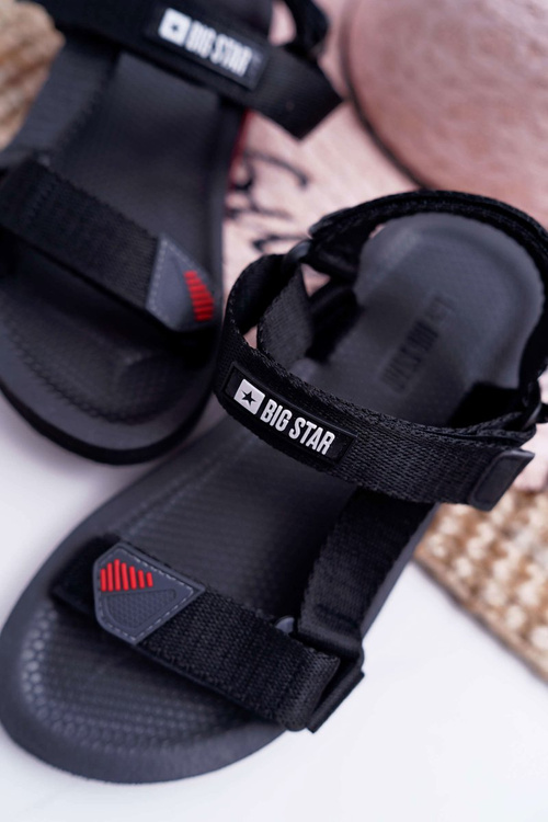 Жіночі сандалі Big Star на липучці чорні DD274A282