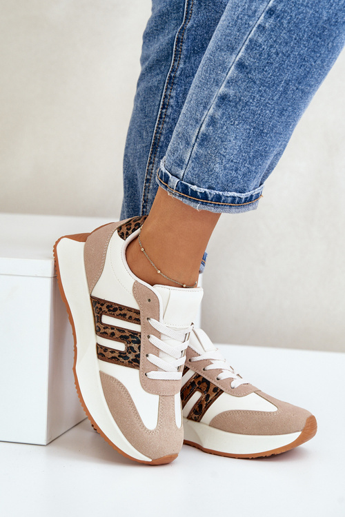 Кросівки Спортивне взуття на платформі Leopard Жіночі бежеві Thari