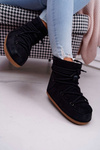 Жіночі зимові черевики флісові утеплені чорні Veme