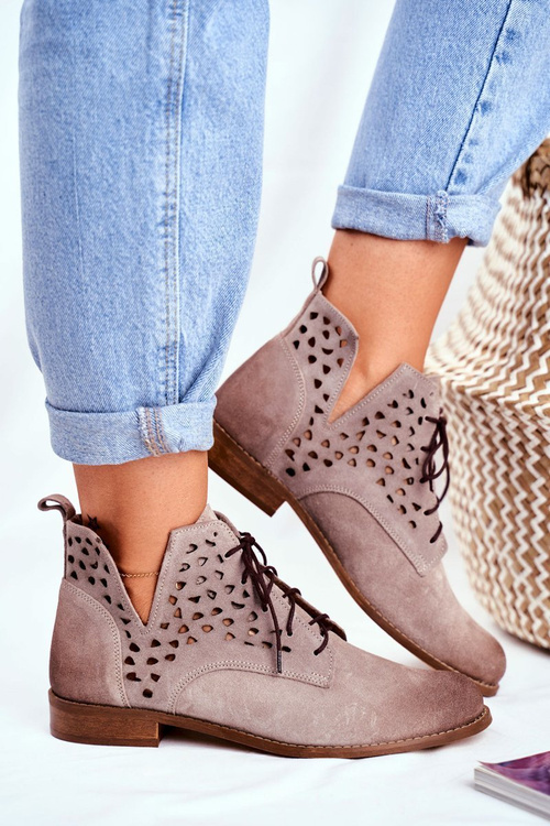 Жіночі черевики на плоскій підошві шкіряні Cappucino Low Meridan