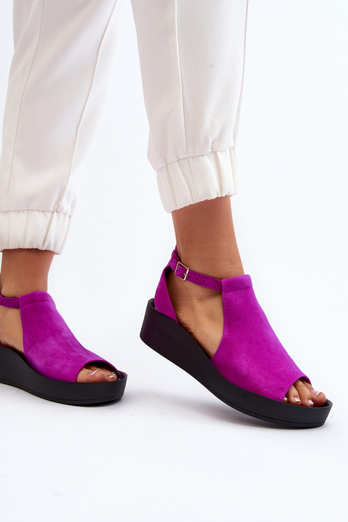 Zazoo 2914 Жіночі замшеві босоніжки кольору фуксії