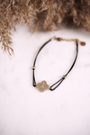 Жіночий браслет Gold Clover Black String Truelove