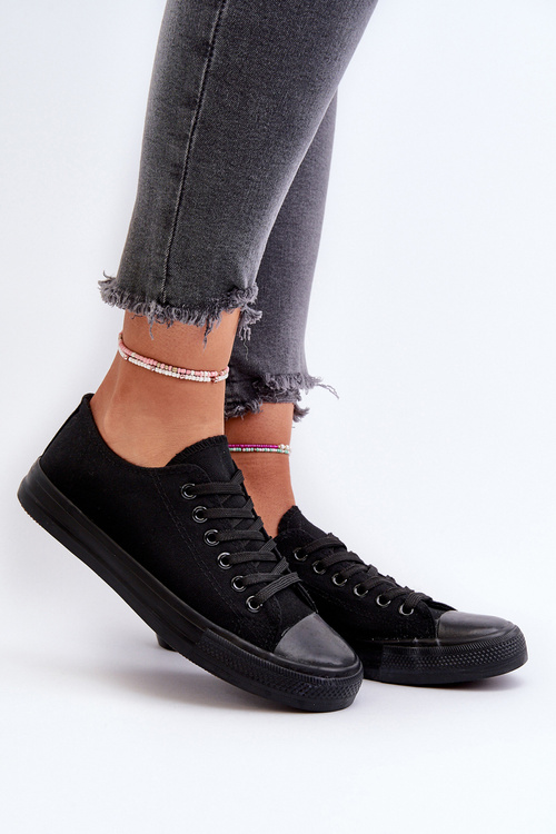 Жіночі класичні низькі чорні кросівки Caelira
