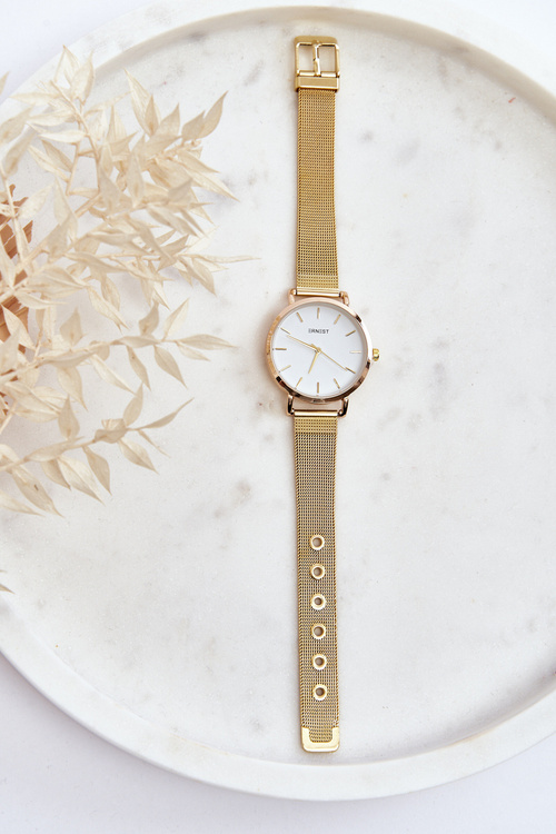 Жіночий годинник на браслеті Ernest E97280 золото