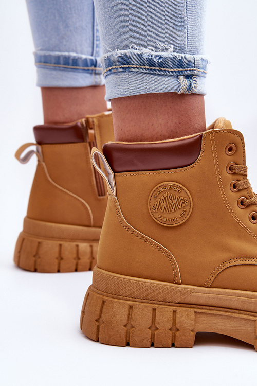 Жіночі шкіряні черевики з хутряною підкладкою. Коричневі палки