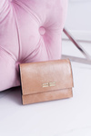Гаманець жіночий класичний маленький бежевий на магніті