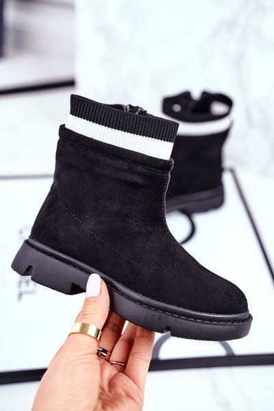 Чоботи дитячі теплі чорні Pinko