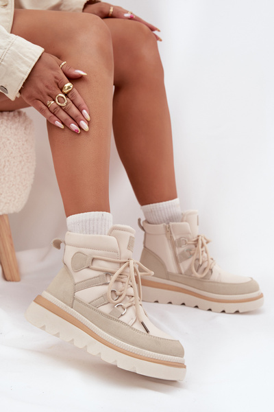 Жіночі Чоботи На Платформі Світло Бежеві Liorae
