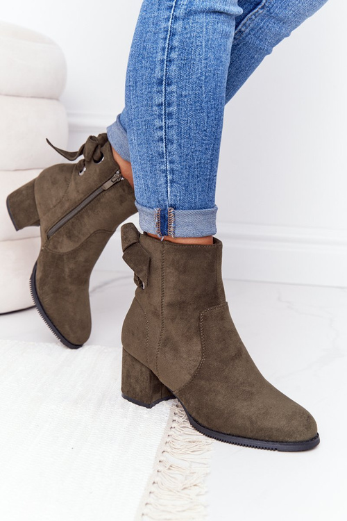 Жіночі утеплені чоботи на блочному каблуці Зелені Kayla