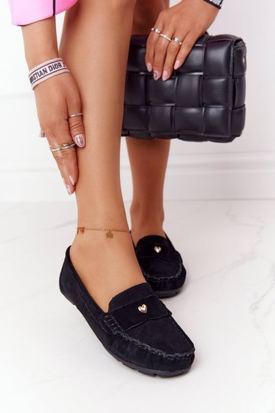 Жіночі замшеві лофери S.Barski чорні