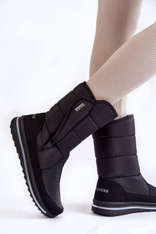 Жіночі зимові черевики на липучці Progress PROGJ-22-128 Чорні